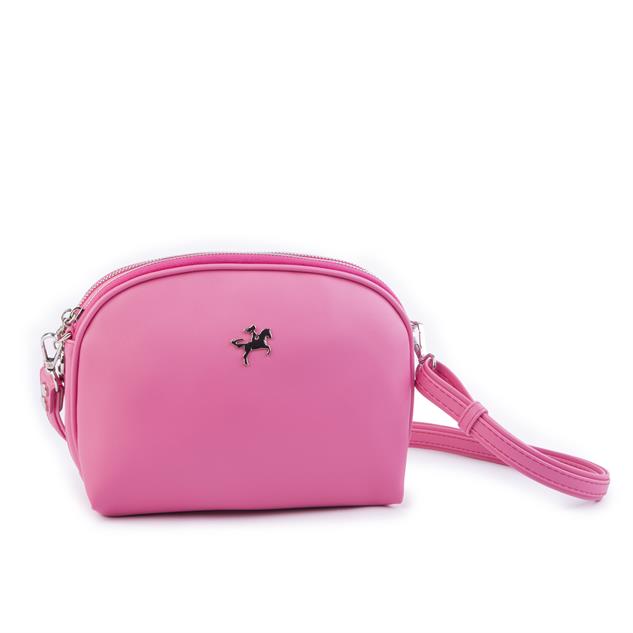 Nas Bag Kadın Çapraz Çantası Çift Gözlü Fuşya Dona (en:24cm ; boy :20 cm)