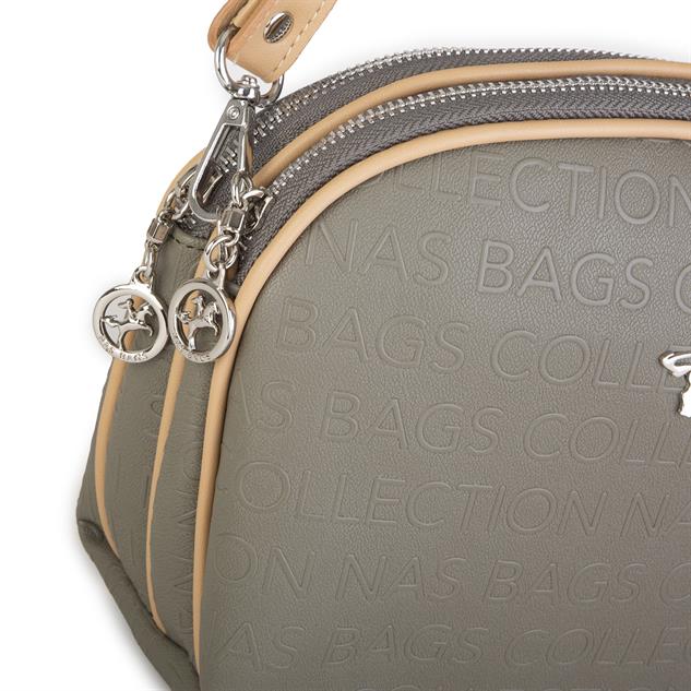 Nas Bag Kadın Çapraz Çantası Çift Gözlü Yeşil Camel Gofraj