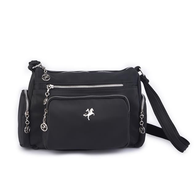 Nas Bag Kadın Çapraz Çok Gözlü Günlük Çanta Siyah  Buzzy ( 30x22 cm ebatlarındadır.)