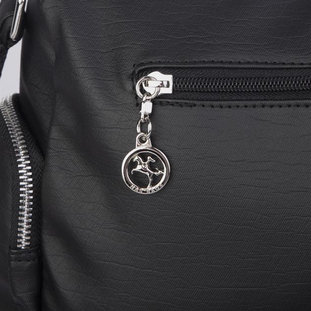 Nas Bag Kadın Çapraz Çok Gözlü Günlük Çanta Siyah  Yıkamalı ( 30x22 cm ebatlarındadır.)