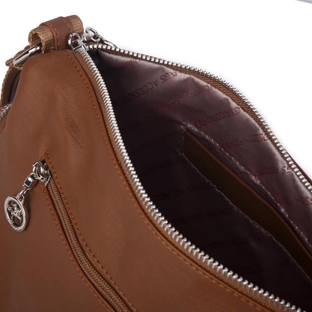 Nas Bag Kadın Çapraz Çok Gözlü Günlük Çanta Taba  Yıkamalı ( 30x22 cm ebatlarındadır.)