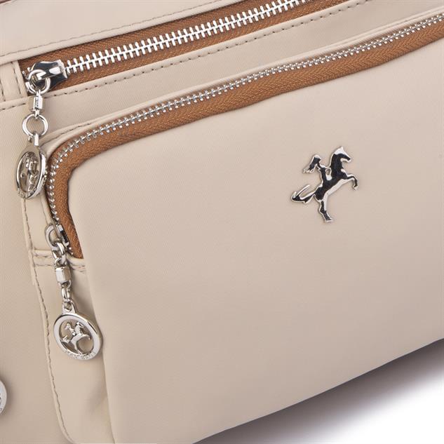 Nas Bag Kadın Çapraz Çok Gözlü Günlük Çanta Kum Taba Buzzy ( 30x22 cm ebatlarındadır.)