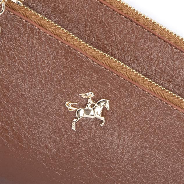 Nas Bag Kadın Çapraz ve Clutch Çanta Bilek ve Çapraz Askılı (24x15 cm) Taba Victoria 