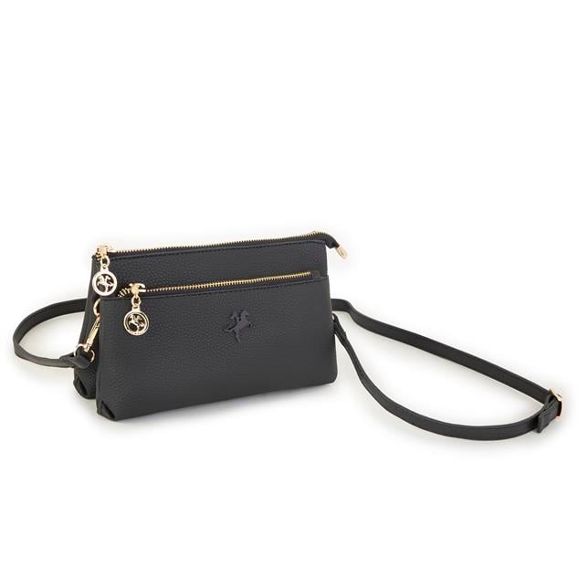 Nas Bag Kadın Çapraz ve Clutch Çanta Bilek ve Çapraz Askılı  Siyah  Natural  (24x15 cm) 