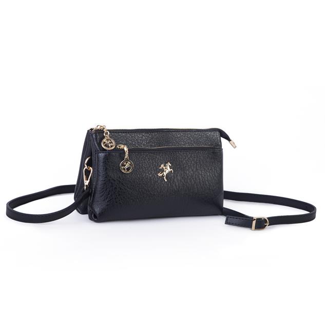 Nas Bag Kadın Çapraz ve Clutch Çanta Bilek ve Çapraz Askılı (24x15 cm) Siyah Victoria 