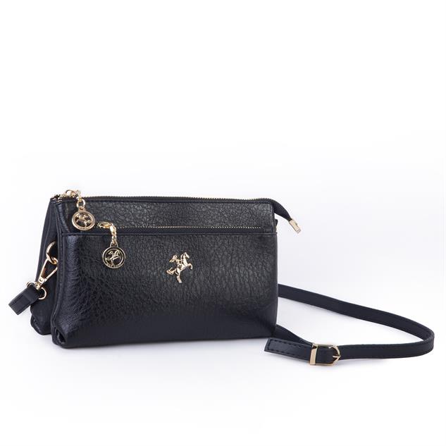 Nas Bag Kadın Çapraz ve Clutch Çanta Bilek ve Çapraz Askılı (24x15 cm) Siyah Victoria 
