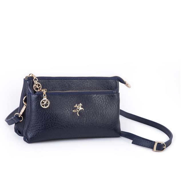 Nas Bag Kadın Çapraz ve Clutch Çanta Bilek ve Çapraz Askılı (24x15 cm) Lacivert Victoria 