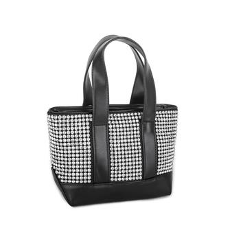 Nas Bag Kadın Çapraz ve El Çantası Black Silver Diamond Siyah Taşlı Çanta