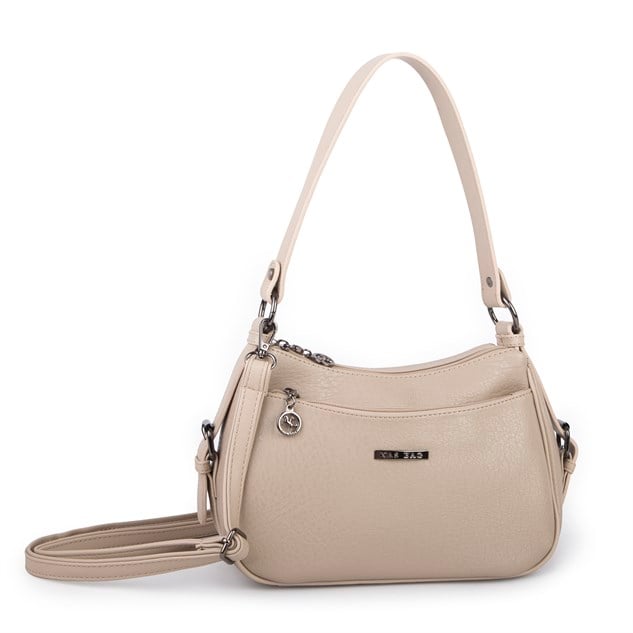 Nas Bag Kadın Çapraz ve Omuz Çanta  (27x19 cm) Kum Victoria 