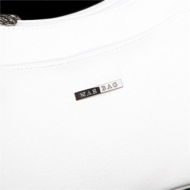 Nas Bag Kadın Çapraz ve Omuz Çanta  (27x19 cm) Beyaz Victoria 