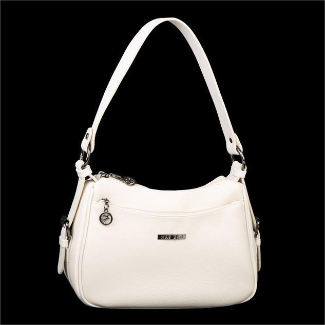 Nas Bag Kadın Çapraz ve Omuz Çanta  (27x19 cm) Krem Victoria 