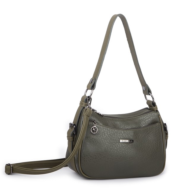 Nas Bag Kadın Çapraz ve Omuz Çanta  (27x19 cm) Haki Victoria 