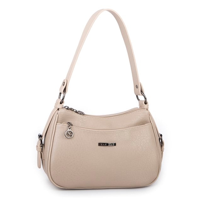 Nas Bag Kadın Çapraz ve Omuz Çanta  (27x19 cm) Kum Victoria 