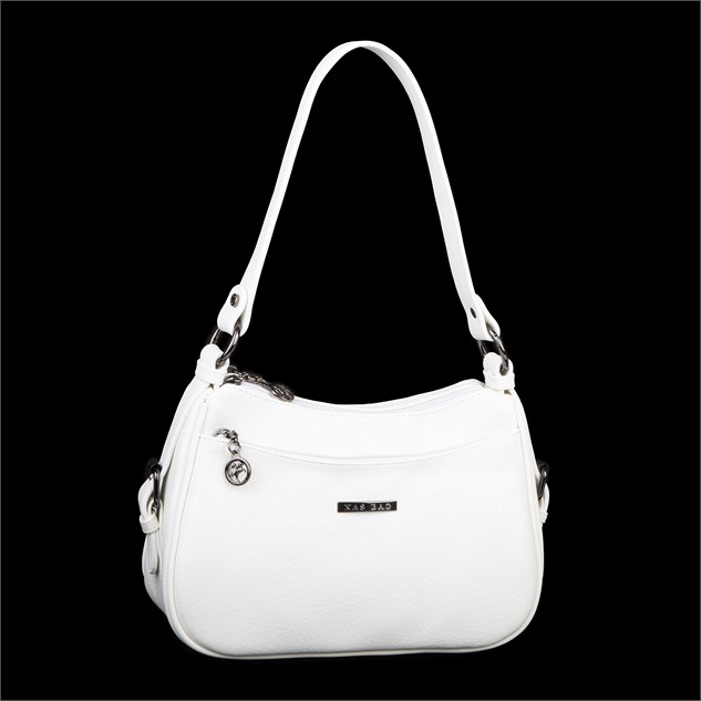Nas Bag Kadın Çapraz ve Omuz Çanta  (27x19 cm) Beyaz Victoria 