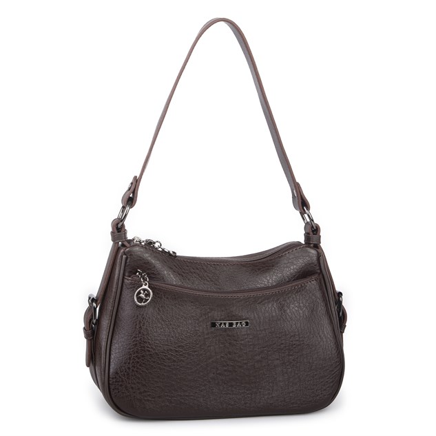 Nas Bag Kadın Çapraz ve Omuz Çanta  (27x19 cm) Kahverengi Victoria 