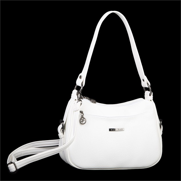 Nas Bag Kadın Çapraz ve Omuz Çanta  (27x19 cm) Beyaz Victoria 