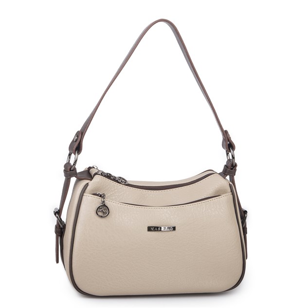 Nas Bag Kadın Çapraz ve Omuz Çanta  (27x19 cm) Kum Kahve Victoria 