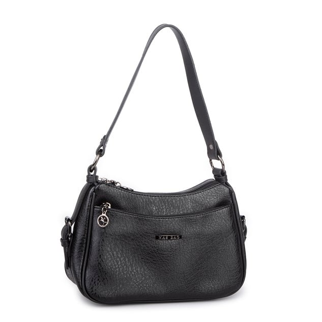 Nas Bag Kadın Çapraz ve Omuz Çanta  (27x19 cm) Siyah Victoria 