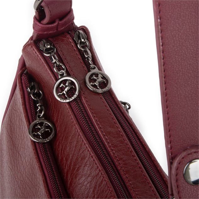 Nas Bag Kadın Çapraz ve Omuz Çanta  (27x19 cm) Bordo Victoria 