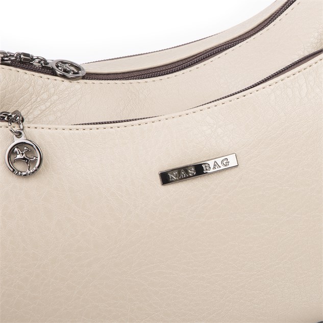 Nas Bag Kadın Çapraz ve Omuz Çanta  (27x19 cm) Kum Kahve Victoria 