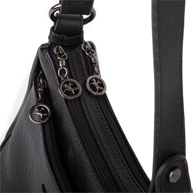 Nas Bag Kadın Çapraz ve Omuz Çanta  (27x19 cm) Siyah Victoria 