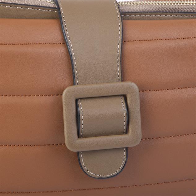 Nas Bag Kadın Çapraz ve Omuz Çanta Taba Vizon  Dona