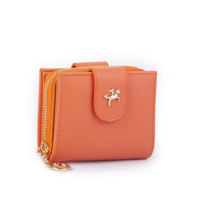 Nas Bag Kadın Çift Kapaklı Mini Cüzdan Turuncu Dona 