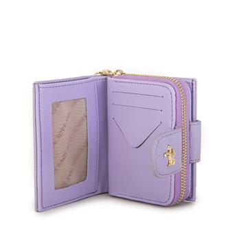 Nas Bag Kadın Çift Kapaklı Mini Cüzdan  Lila Gofraj
