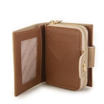 Nas Bag Kadın Çift Kapaklı Mini Cüzdan Kum Taba Nero