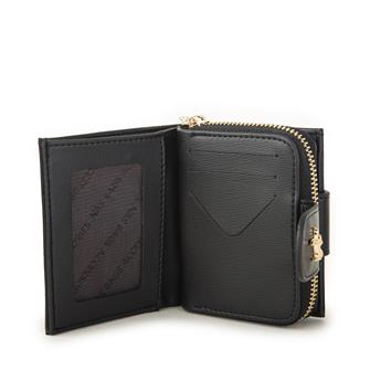 Nas Bag Kadın Çift Kapaklı Mini Cüzdan Siyah Nero 