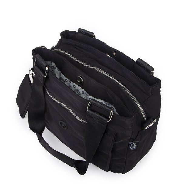 Nas Bag Kadın Çok Bölmeli Orta Boy Çapraz Omuz Çantası (30x24 cm) Siyah