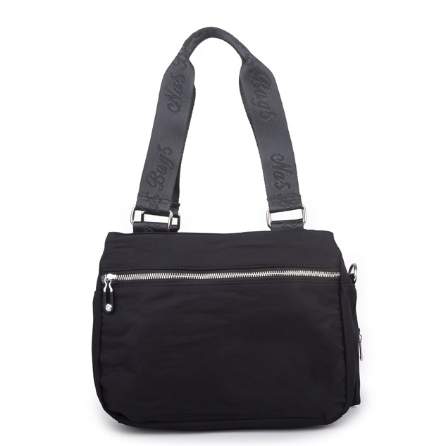 Nas Bag Kadın Çok Bölmeli Orta Boy Çapraz Omuz Çantası (30x24 cm) Siyah