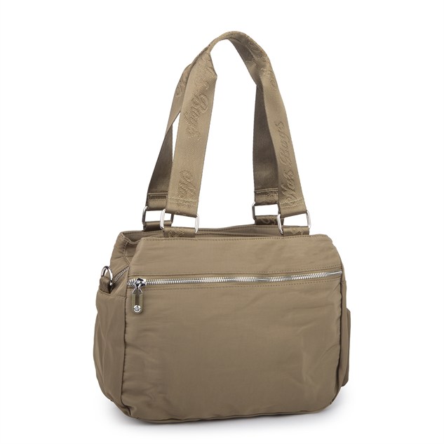 Nas Bag Kadın Çok Bölmeli Orta Boy Çapraz Omuz Çantası Haki (30x24 cm)