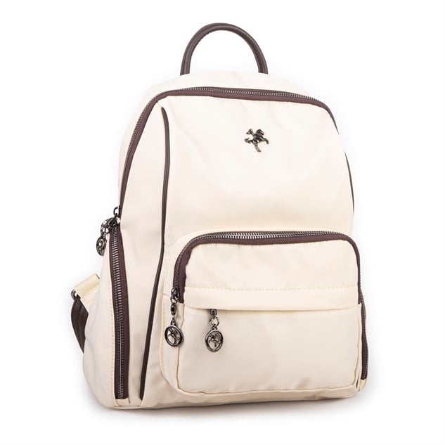 Nas Bag Kadın Çok Cepli Sırt Çantası (en :30cm x boy:34) Krem Kahve
