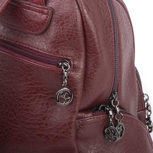 Nas Bag Kadın Çok Cepli Sırt Çantası (en :30cm x boy:34) Bordo Victoria