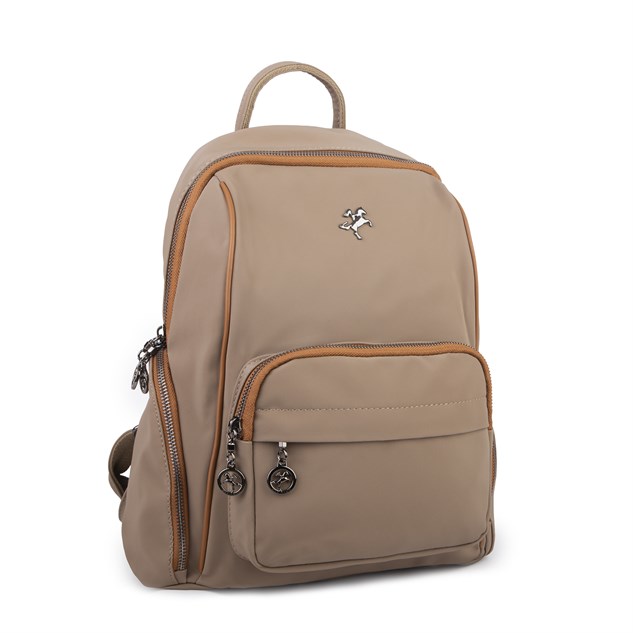 Nas Bag Kadın Çok Cepli Sırt Çantası (en :30cm x boy:34) Vizon Taba Buzzy