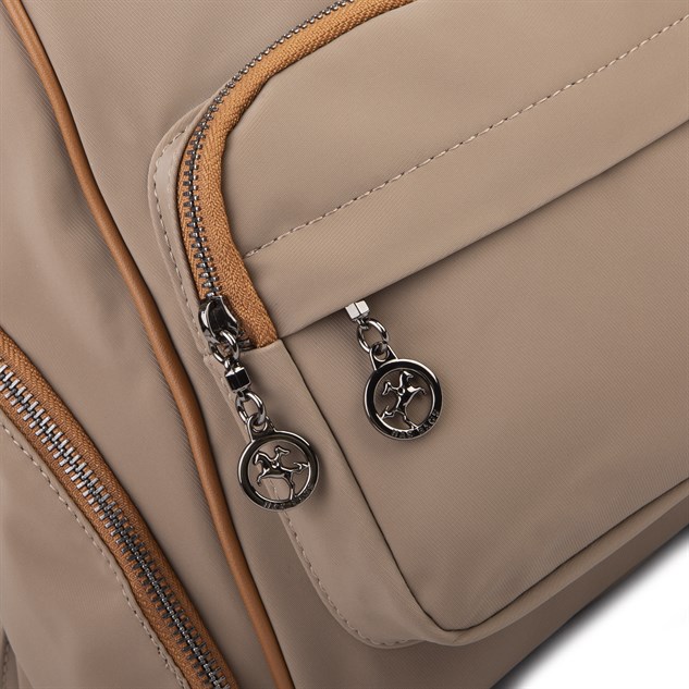 Nas Bag Kadın Çok Cepli Sırt Çantası (en :30cm x boy:34) Vizon Taba Buzzy