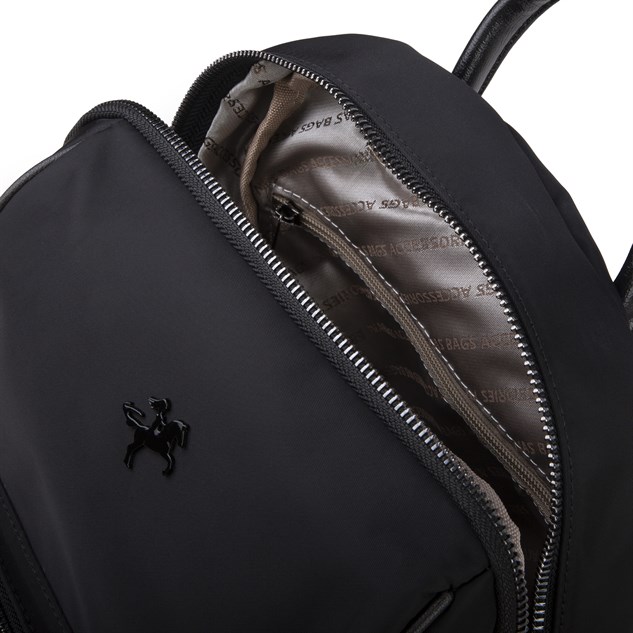 Nas Bag Kadın Çok Cepli Sırt Çantası (en :30cm x boy:34) Siyah İthal Kumaş
