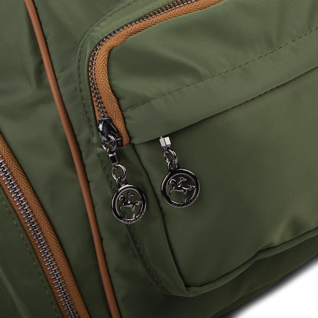 Nas Bag Kadın Çok Cepli Sırt Çantası (en :30cm x boy:34) Haki Taba