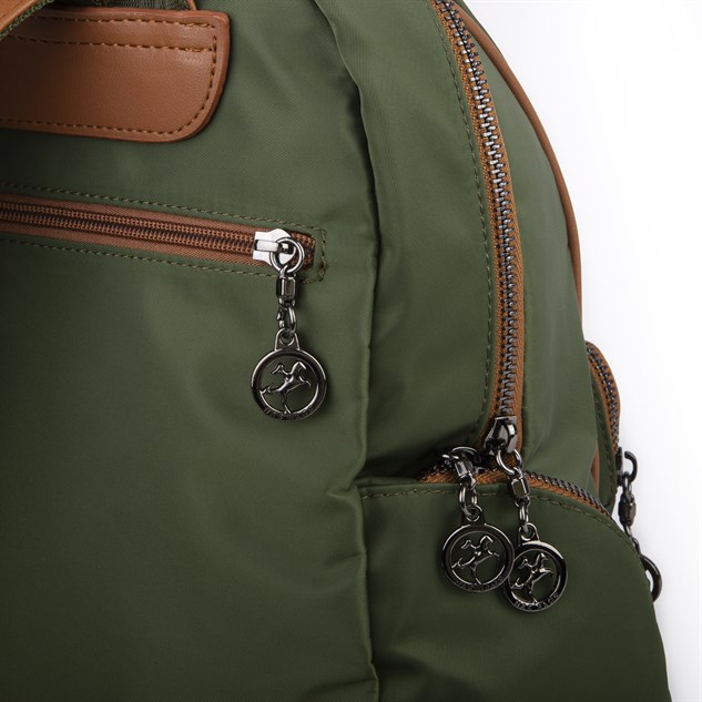Nas Bag Kadın Çok Cepli Sırt Çantası (en :30cm x boy:34) Haki Taba