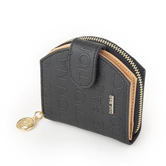 Nas Bag Kadın Çok Fonksiyonlu Cüzdan Siyah Camel Gofraj