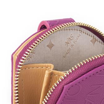 Nas Bag Kadın Çok Fonksiyonlu Cüzdan Vişne Camel Gofraj