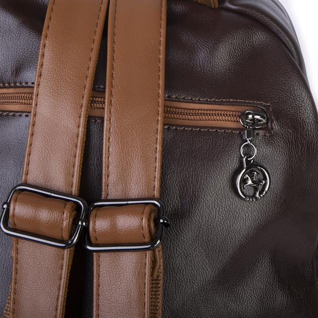 Nas Bag Kadın Çok Gözlü Büyük Boy  Sırt Çantası Kahve  Taba