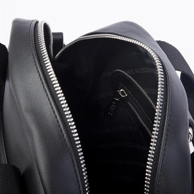 Nas Bag Kadın Çok Gözlü Dönüştürülebilir El Omuz ve Sırt Çantası Siyah Nero    ( en : 28 cm; boy :25c m)