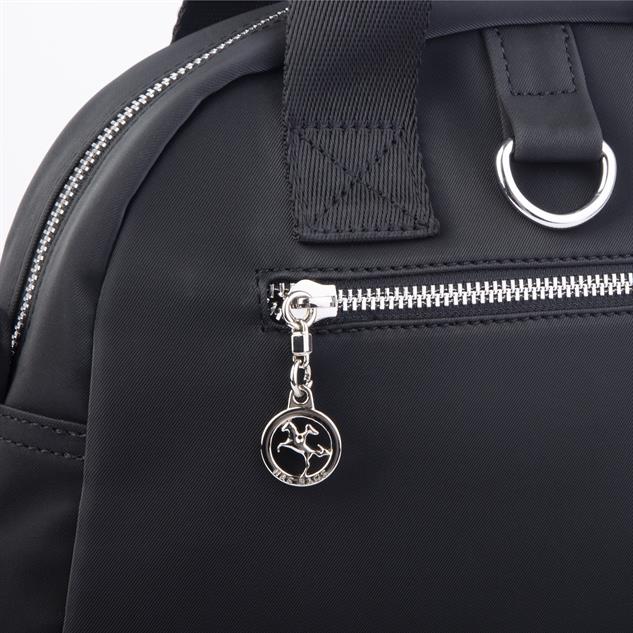 Nas Bag Kadın Çok Gözlü Dönüştürülebilir El Omuz ve Sırt Çantası Siyah Buzzy  ( en : 28 cm; boy :25c m)
