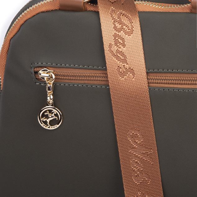 Nas Bag Kadın Çok Gözlü El Omuz ve Çapraz Çantası ( 25x20 cm) Yeşil Taba Buzzy