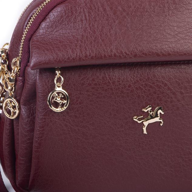 Nas Bag Kadın Çok Gözlü El Omuz ve Çapraz Çantası ( 25x20 cm) Bordo Victoria