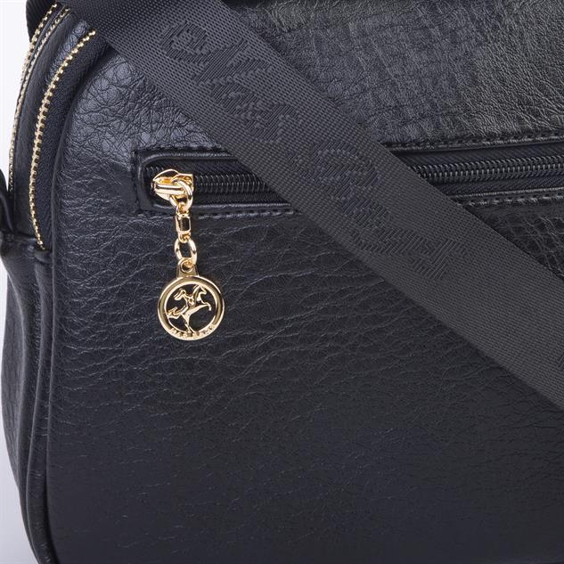 Nas Bag Kadın Çok Gözlü El Omuz ve Çapraz Çantası ( 25x20 cm) Siyah Victoria