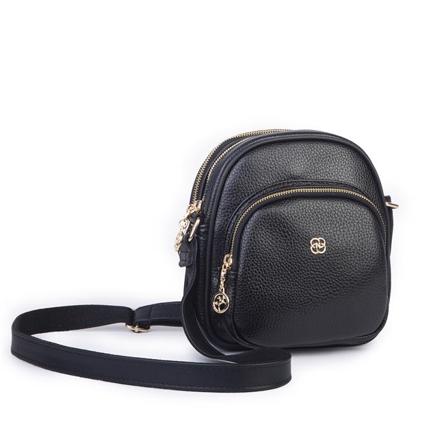 Nas Bag Kadın Çok Gözlü Günlük Çapraz ve Omuz Çanta Siyah Lopez (20x22 cm)