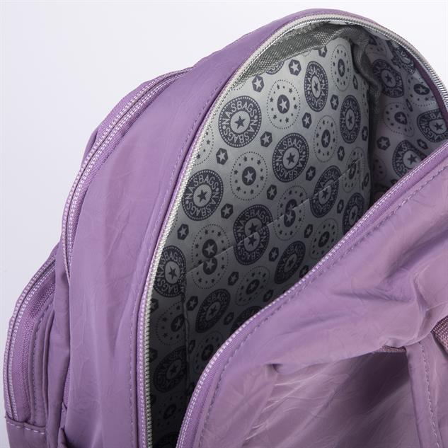 Nas Bag Kadın Çok Gözlü Hafif Su Geçirmez Unisex  (water proof) Çanta Mor